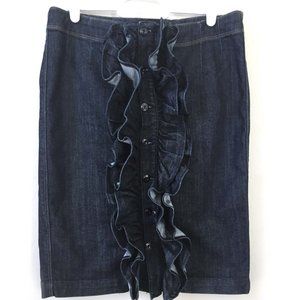 7 for All Mankind Button Front Skirt  w/ruffle